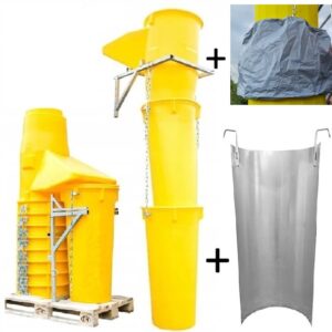 PROFI Bauschuttrutsche 5m + Schutzeinsatz aus Blech + 4x PVC-Staubschutzhülle